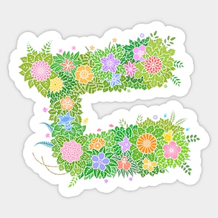 "ㄷ" Floral Letter Hangeul Sticker